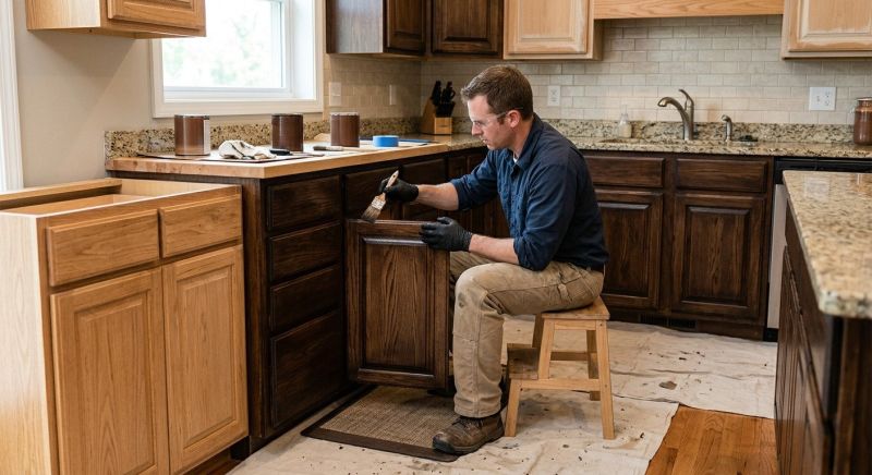 Kitchen Cabinet Staining in Carmel, IN