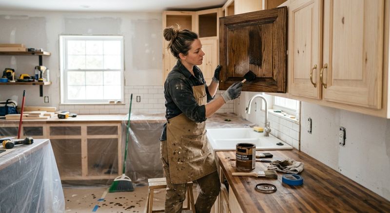 Wood Cabinet Staining in Dayton, OH