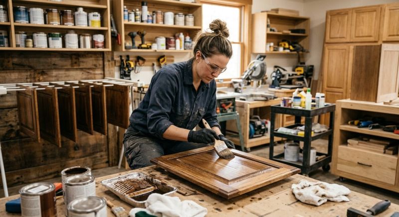 Wood Cabinet Staining in Bloomington, IN